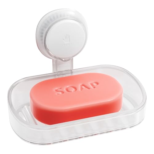 TAILI Soap Holder, Soap Dish for Shower Suction Cup, Bar Soap Holder, Clear | Removable Soap Holder Shower, Soap Tray for Shower Wall, No drill Sponge Holder, Bathroom & Kitchen, Bath Accessories - color: Clear, size: 1 Tier