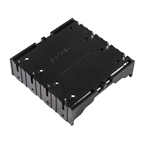 6pcs 18650 Battery Case Holder 4 Slots X 3.7V 18650 Battery Storage Box, in Parallel Black Plastic Batteries Clip Box with Pin for DIY Parallel or Series Circuit PCB Projects - color: 6pcs 18650 Battery Case Holder 4 Slots