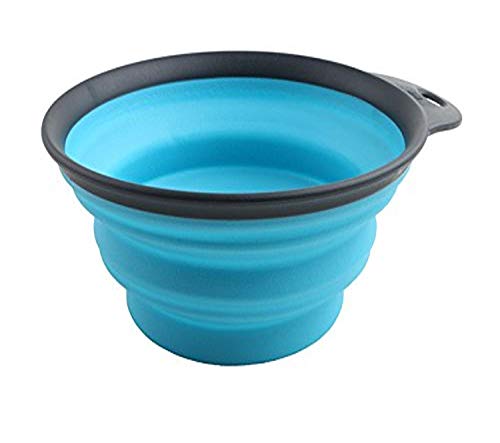 Dexas Popware for Pets Collapsible Travel Cup, Large, Gray/Blue - color: Gray/Blue, size: Large/2 Cup