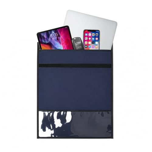 Faraday Bags EMP Proof, Anti-Tracking Faraday Bag for Laptops & Tablets & Phones & Car Keys, Fireproof & Waterproof Anti-Theft Signal Blocker Pouch, 14.4x17IN Faraday Cage (Navy Blue)