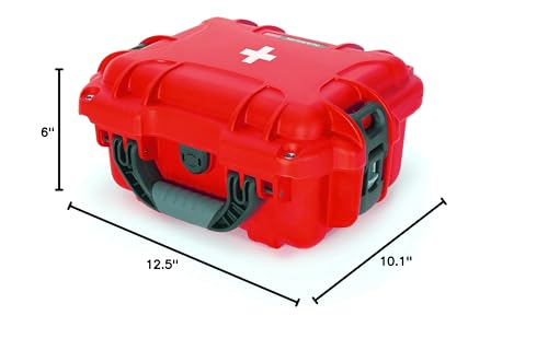 NANUK 905 Waterproof First Aid Case Empty – Durable, Medical First Aid Organizer Case, IP67-Rated, Dustproof, Impact-Resistant, and Floats (9.4" x 7.4" x 5.5") – Red - size: 905 - Empty