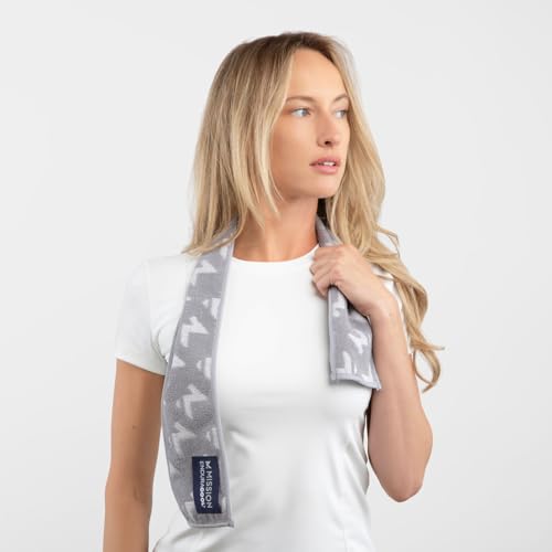 MISSION Instant Cooling Up to 8 Hours Enduracool+ Mini Performance Towel, 2 Pack, UPF 50, Fast Drying, for Outdoors, Running, Sports, Hiking, Camping, Gym (Ash Gray & Soft Blue)