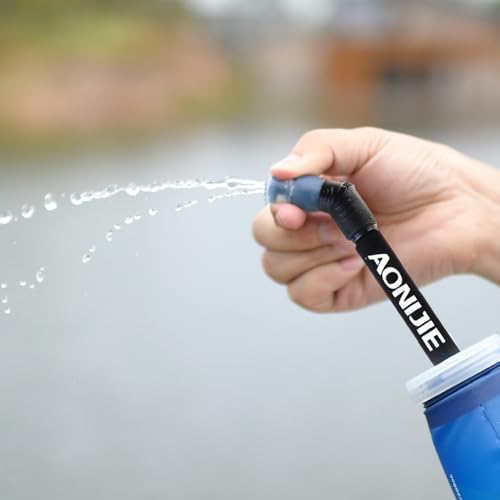 TRIWONDER TPU Soft Folding Water Bottles BPA-Free Collapsible Flask for Hydration Pack - Ideal for Running Hiking Cycling Climbing (Straw) - color: Straw - Pack of 2