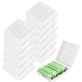 KEEPOW 12 Pcs AA/AAA Battery Storage Case Holder Box, Clear Color - size: 12 Pack