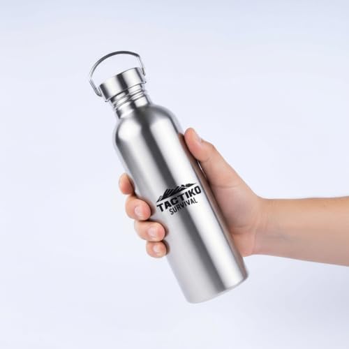 Tactiko Stainless Steel Wide Mouth Water Bottle | Single Wall Boil-Safe - color: Pink, size: 25 oz/750 ml