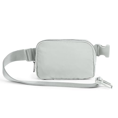 ODODOS Unisex Mini Belt Bag with Adjustable Strap Small Fanny Pack for Workout Running Traveling Hiking, Light Grey - color: Light Grey