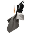 SPUDZ Pro | 10" x 10" Microfiber Cloth Screen & Lens Cleaner w/ 4ml Bottle | - color: Black w/ Bottle of FogzOFF