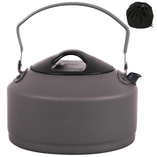 Outdoor Camping Kettle, 0.9L Aluminum Lightweight Water Pot, Portable Compact Camp Tea Kettle Coffee Pot with Carrying Bag for Camping Hiking Backpacking Picnic