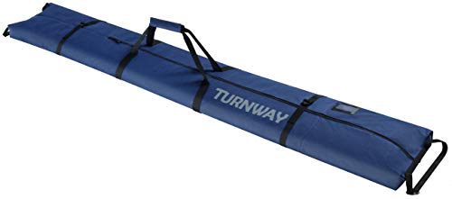 TurnWay Ski Bag | Transport Skis Up to 215 cm, Poles & Extras | Waterproof - for Men, Women and Youth - color: Blue