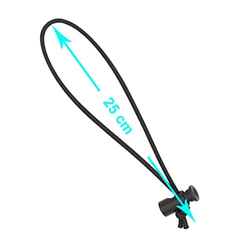 Foto&Tech Multipurpose Extra Thick Elastic Cable Tie and Organizer, Adjustable Cable Strap Toggle Tie, Reusable Tangle Tamer, Cable Management for Cord and Cable (10x 25CM, Black) - color: Black, size: 10 x 25 CM