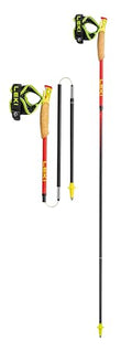 LEKI Ultratrail FX.One Superlite Trekking Poles | Carbon, Foldable, Ultralight Trail Running & Hiking Sticks - color: Red-Yellow-Carbon, size: 110 cm