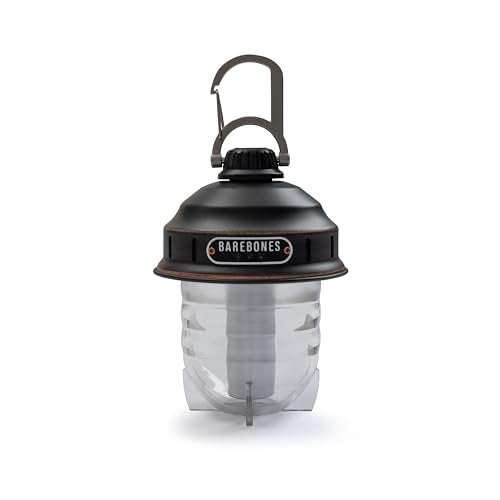 Barebones Beacon Hanging Light – Antique Bronze, Rechargeable LED Camping Lantern with Adjustable Brightness – Weatherproof Vintage-Style Hanging Lantern for Outdoor Adventures and Year-Round Use - color: Bronze