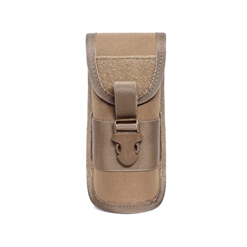 BRAVECOW Portable 1000D Nylon Eyeglasses Case with Buckle Hard Shell Sunglasses Shockproof Protective Box Outdoor Storage Box - color: Khaki