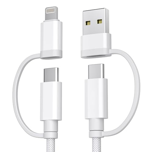 Basesailor for iPhone 17 16 Pro 4 in 1 USB C Charger Cable 60W,Universal - color: White, size: 6.6FT/2M