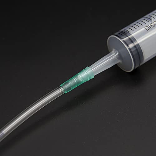 8Pcs Plastic Syringe Set 60ml 20ml Industrial Plastic Syringe with Handy Tubing 30cm(12in) for Refilling Fluids, Feeding Pets, Drawing Oil, Measuring, Watering, Multiple Uses, 20mlx2 + 60mlx2+ Hosex4