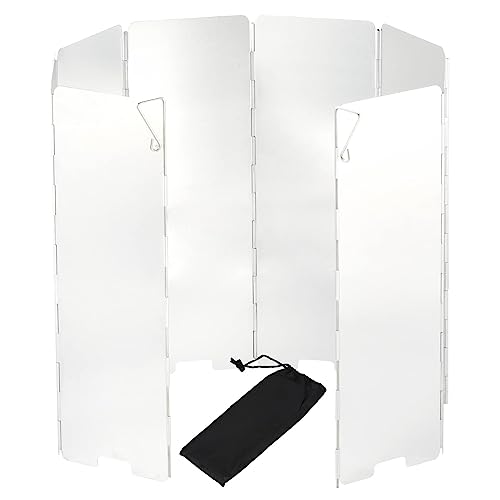 8 Plates Camping Stove Windscreen Folding Outdoor Stove Windshield Camp Stove Wind Screen Aluminium Alloy Windshield for Butane Burner Grill Wind Blocker Shield - size: 8 Plates Windscreen