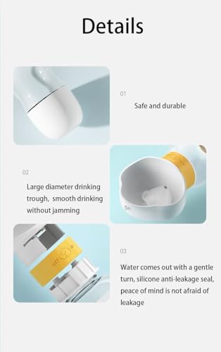 Dog Water Bottle with Food Container, 12 oz, Yellow