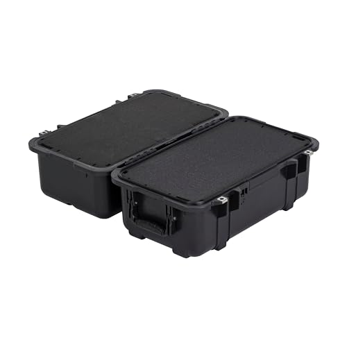 MEIJIA All Weather Waterproof Hard Camera Case,Hard Case,With Customized Fit Foam Included, Elegant Black,Fit for Drones,camera,lens (20.87"x12.72"x12.76") - size: 20.87" x 12.72" x 12.76"