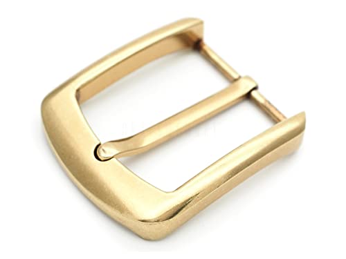 CRAFTMEMORE 1.5 Inches Belt Buckle Single Prong Buckle for Replacement DIY Leather Craft HRBK D82575 - color: Brass Finish