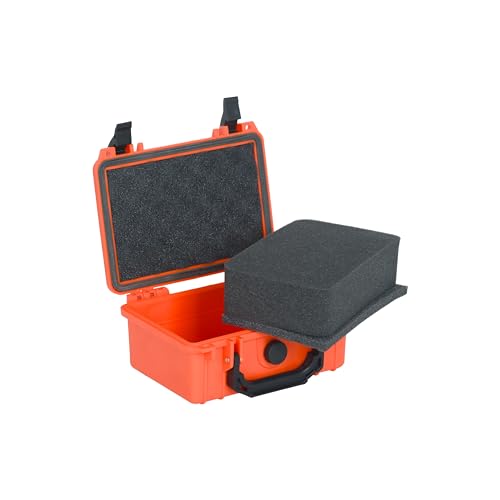 MEIJIA Portable All Weather IP67 Waterproof Protective Case, Hard Case,Camera Case With Customizable Foam,Fit Use of Drones, Cameras,Equipments, 8.12”x6.56”x 3.56” (Orange) - color: Orange, size: 8.12 x 6.56 x 3.56 inches