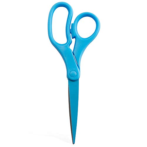 JAM PAPER Multi-Purpose Precision Scissors - 8 Inch - Blue - Ergonomic Handle & Stainless Steel Blades - Sold Individually - color: Blue, size: Standard (8 Inch)