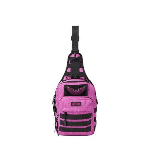 WOLFpak Tactical Sling Bag for Concealed Carry, EDC | Everday Crossbody Daypack - color: Deathwing Pink