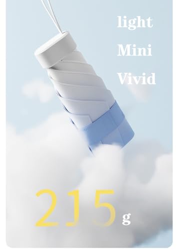Mini Travel Sun Umbrella for Purse - Small Compact UV Protection, Lightweight Portable Parasol, Windproof for Women, Men, Kids - color: 12-Bean Paste Powder-Gradient