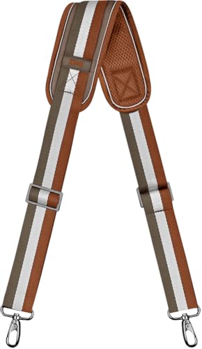 ZINZ Bag Shoulder Strap, Padded Adjustable Shoulder Strap Replacement - color: Stripes-brwgy, size: 57"