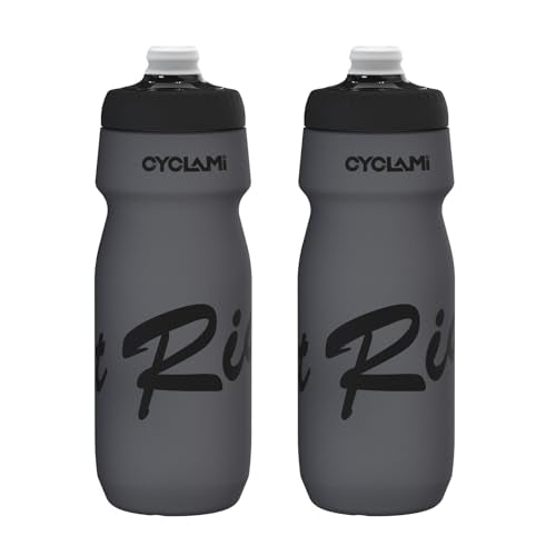 Bike Water Bottle 22oz/650ml Cycling Squeeze Water Bottle BPA Free Leakproof Easy-Squeeze Sports Bottle for Bicycle Gym Camping Hiking (2pcs, Truth Grey) - color: 2pcs, Truth Grey