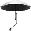 UPF 50+ Beach Umbrella with Adjustable Universal Clamp - style: Manual/L