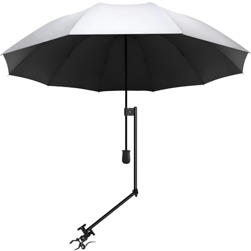 UPF 50+ Beach Umbrella with Adjustable Universal Clamp - style: Manual/L