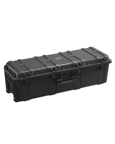 VEVOR Dry Box, Waterproof Hard Case with Pre-Cut Foam, 44 x 16 x 13.5inch | For Travel, Hunt, Cameras, Double-layer Anti-theft Design, Retractable Pull Handles, Easy to Move & Carry, IP67 Waterproof - size: 112x41x34 cm