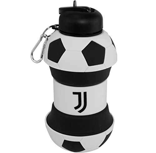 Maccabi ART Juventus Clip-On Collapsible 1 Liter, 34 oz. size BPA-Free Silicone Soccer Large Water Bottle - color: Juventus, size: 33.8 Ounces