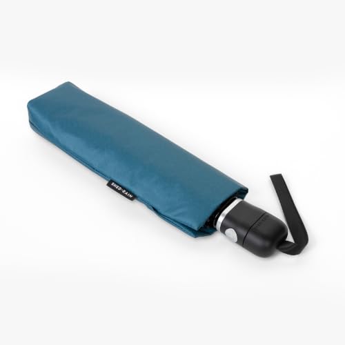 ShedRain Super-Slim Travel Compact Umbrella, Auto Open Close, UPF 50+ - color: Cadet