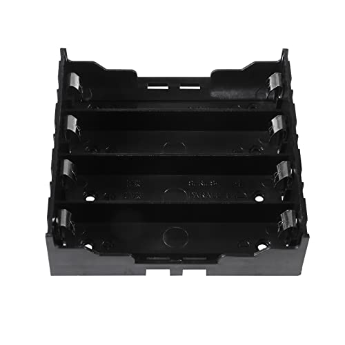 6pcs 18650 Battery Case Holder 4 Slots X 3.7V 18650 Battery Storage Box, in Parallel Black Plastic Batteries Clip Box with Pin for DIY Parallel or Series Circuit PCB Projects - color: 6pcs 18650 Battery Case Holder 4 Slots