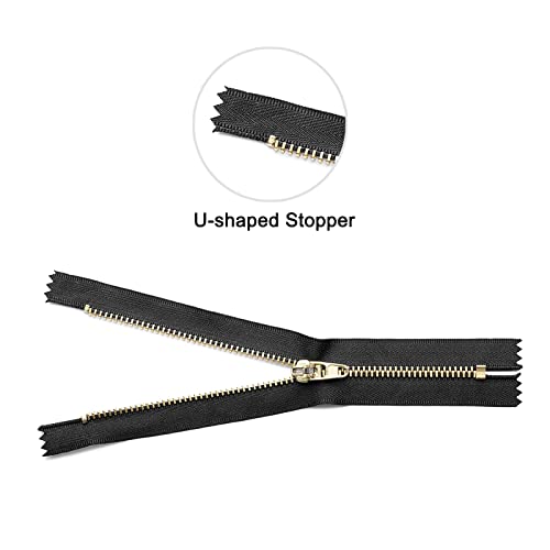 uxcell 40Pcs Zipper Slider Retainers, #5 U Shape Top Stoppers for Bags Coats Jackets Closed-end Zippers Replacing, Gold Tone - color: Gold Tone, size: #5