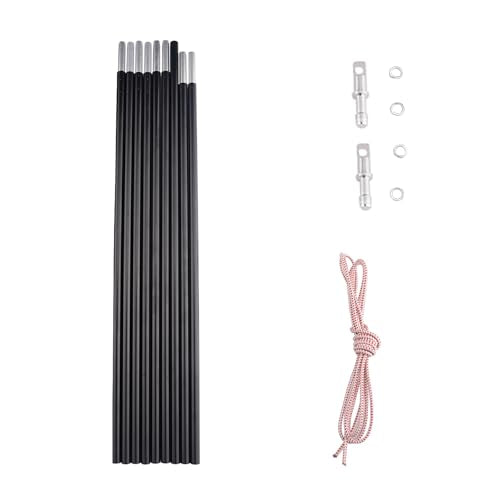 Aluminum Tent Poles Replacement, Fits Both Female and Male Ends, Lightweight Tent Pole Repair Kit, 7001 Aluminum Alloy T6 Heated - color: 12ft, size: 2 Poles Pack