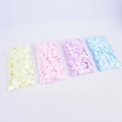 100Pcs Mini Portable Travel Soap Paper Sheets,Flower Shape Disposable Papers Soap Flakes, Cleaning Washing Hand Toiletry Paper Soaps Sheets，Foot and Hand Care，Cleansers，Hand Wash (Green)
