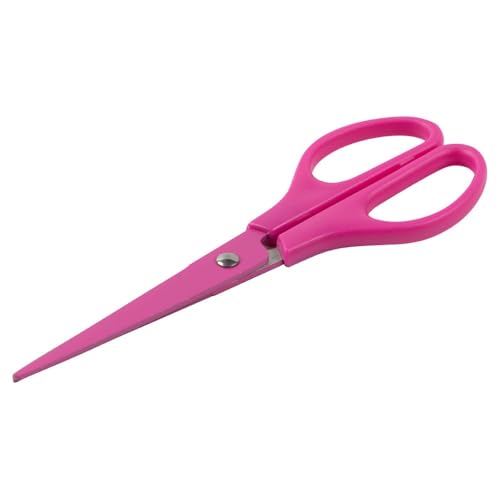 JAM PAPER Arts & Crafts Scissors - 6 3/4 Inch - Fuchsia Pink - Ergonomic Handle & Stainless Steel Pointed Tip Blades - Sold Individually - color: Pink, size: Craft (6.75 Inch)