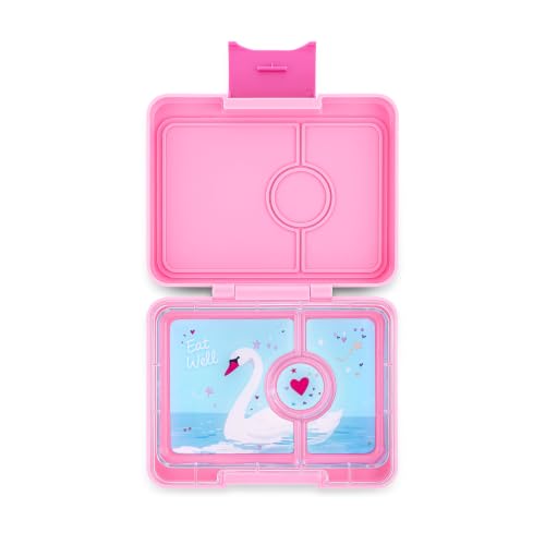 Yumbox Leakproof Snack Box - Power Pink (Swan Tray) | Leakproof, BPA-Free, 3-Compartment Snack Container, Easy-open Latch, Kid-Friendly - color: Power Pink Swan