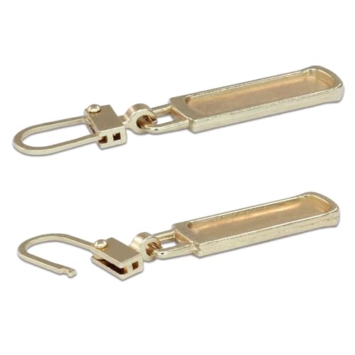 PHITUODA Gold Luggage Zipper Pull Replacement, 10 PCS | Detachable Metal, Zipper Pull Tab Repair Kit, For Clothing Jacket Coat Jeans, For Luggage Suitcase Purse Handbag - style: Gold