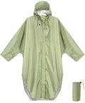 ANYOO Waterproof Rain Poncho for adults Lightweight Reusable Hiking Hooded Coat Jacket for Outdoor Activities - color: Tea Green