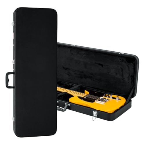 Gator Cases Hard-Shell Wood Case for Standard Electric Guitars, Fits Fender Strat/Tele Style (GWE-ELEC) - style: Electric