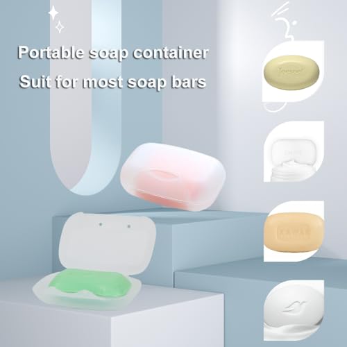 Travel Soap Holder Bar Soap Dish Shower Soap Saver Case Container Box for Bathroom Camping Gym Vonpri (Transparent 3pack) - color: Transparent