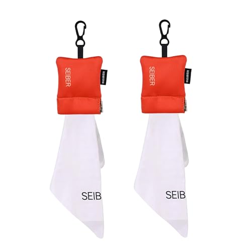 SEIBER Microfiber Glasses Cleaning Cloth with Keychain, Orange, 2PCS | Neoprene Pouch, For Eyeglass, Laptops, Cameras, Self-Closing Bottom,Ultra-Soft, Scratch-Free - color: Orange