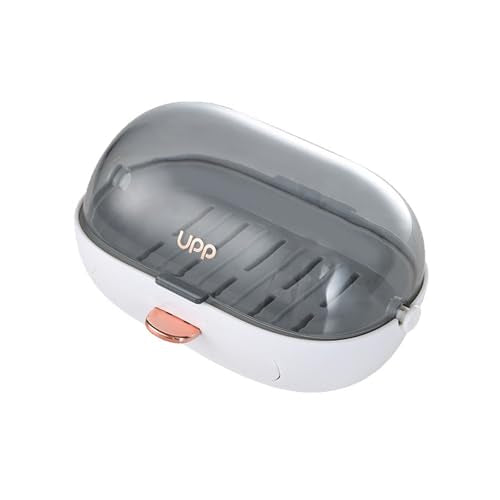 1Pc Shower Soap Dish Holder with Lid, Bar Soap Container with Drain | Wall Mounted Soap Box Container for Shower, Bathroom, Bathtub, Kitchen Sink, Adhesive Included - color: 1pc Wall-mounted