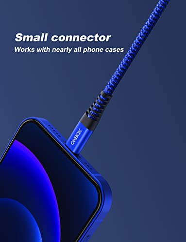 iPhone Charger Cord [Apple MFi Certified] USBA Lightning Cable 6FT, 3Pack | Heavy Duty Nylon Braided Fast Apple Charging Cable for iPhone 14 13 12 11 X XS XR SE 8 7, iPad Pro, Air, mini, iPod - Blue - color: Blue, size: 6FT, style: USB to Lightning