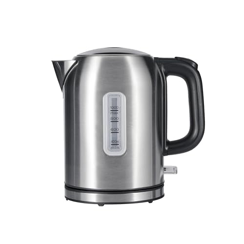 Amazon Basics Electric Kettle, Tea Kettle & Water Boiler with Auto Shut-Off, Boil Dry Protection, Strix Thermostat, BPA-Free, 1500W, 1.1Qt (1L), Stainless Steel, New Model, Black & Silver - size: 1.1 Quarts, style: Stainless Steel