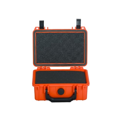 MEIJIA Portable All Weather IP67 Waterproof Protective Case, Hard Case,Camera Case With Customizable Foam,Fit Use of Drones, Cameras,Equipments, 8.12”x6.56”x 3.56” (Orange) - color: Orange, size: 8.12 x 6.56 x 3.56 inches