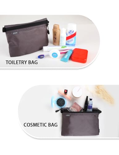 GOX Small Toiletry Bag for Men Bulk Cosmetic Bag Dopp Kit Carry On Zipper Pouch Organization Nylon Packing Sack Wate Repellent(Grey) - color: Grey